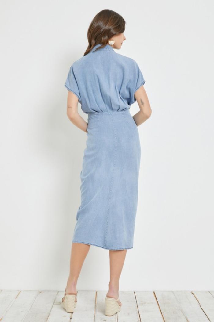 Tie Waist Denim Dress Product Image