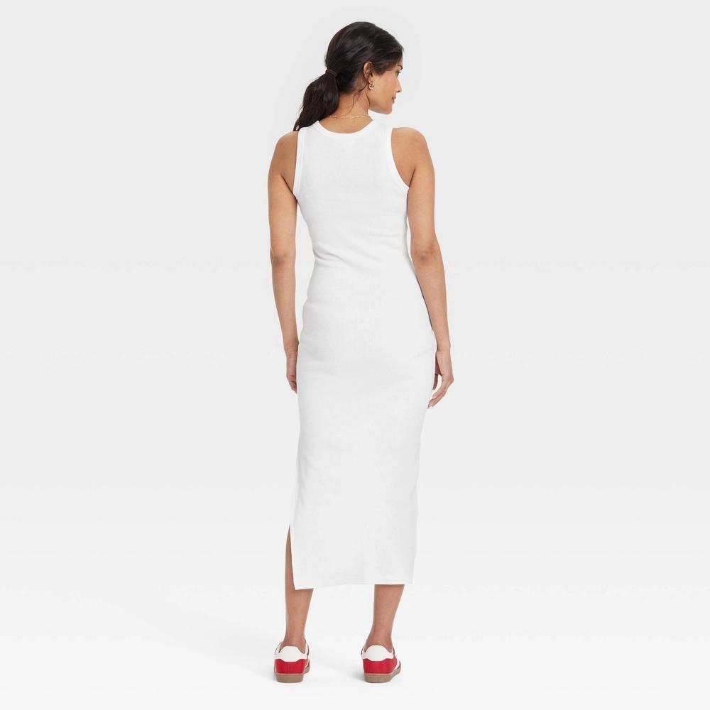 Women's Rib-Knit Maxi Bodycon Dress - Universal Thread™ White S Product Image