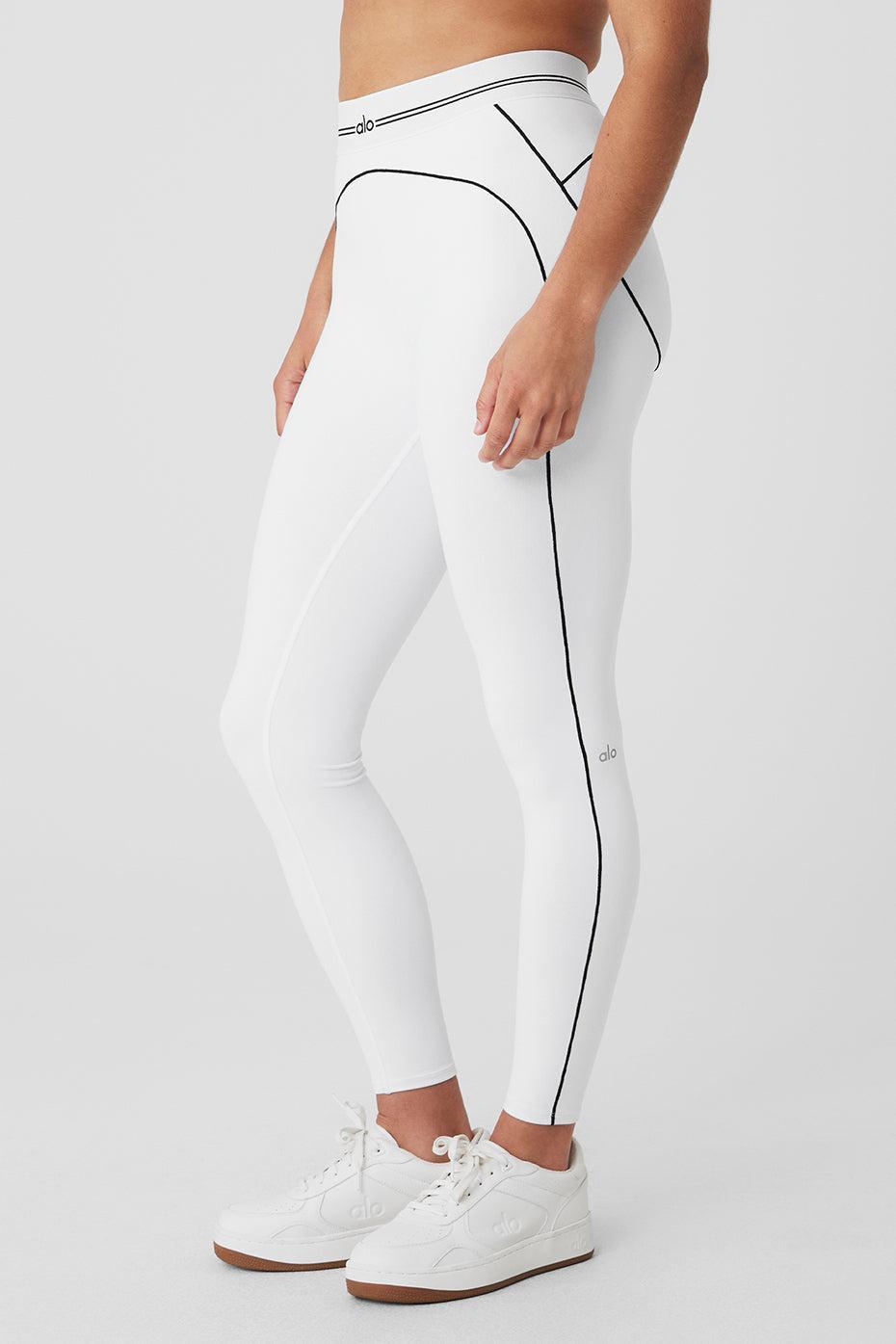 Airbrush High-Waist Heart Throb Legging - White/Black Product Image
