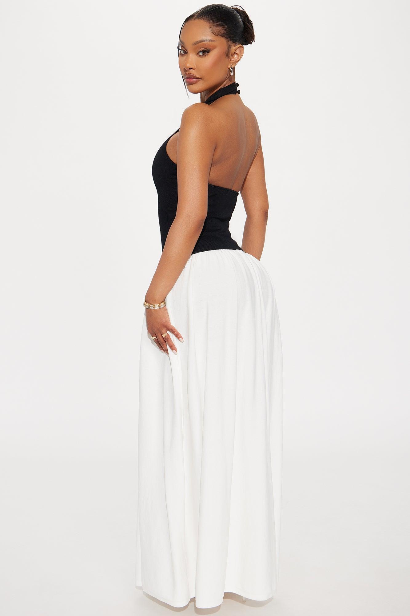 Gianna Mock Neck Maxi Dress - Black/combo Product Image