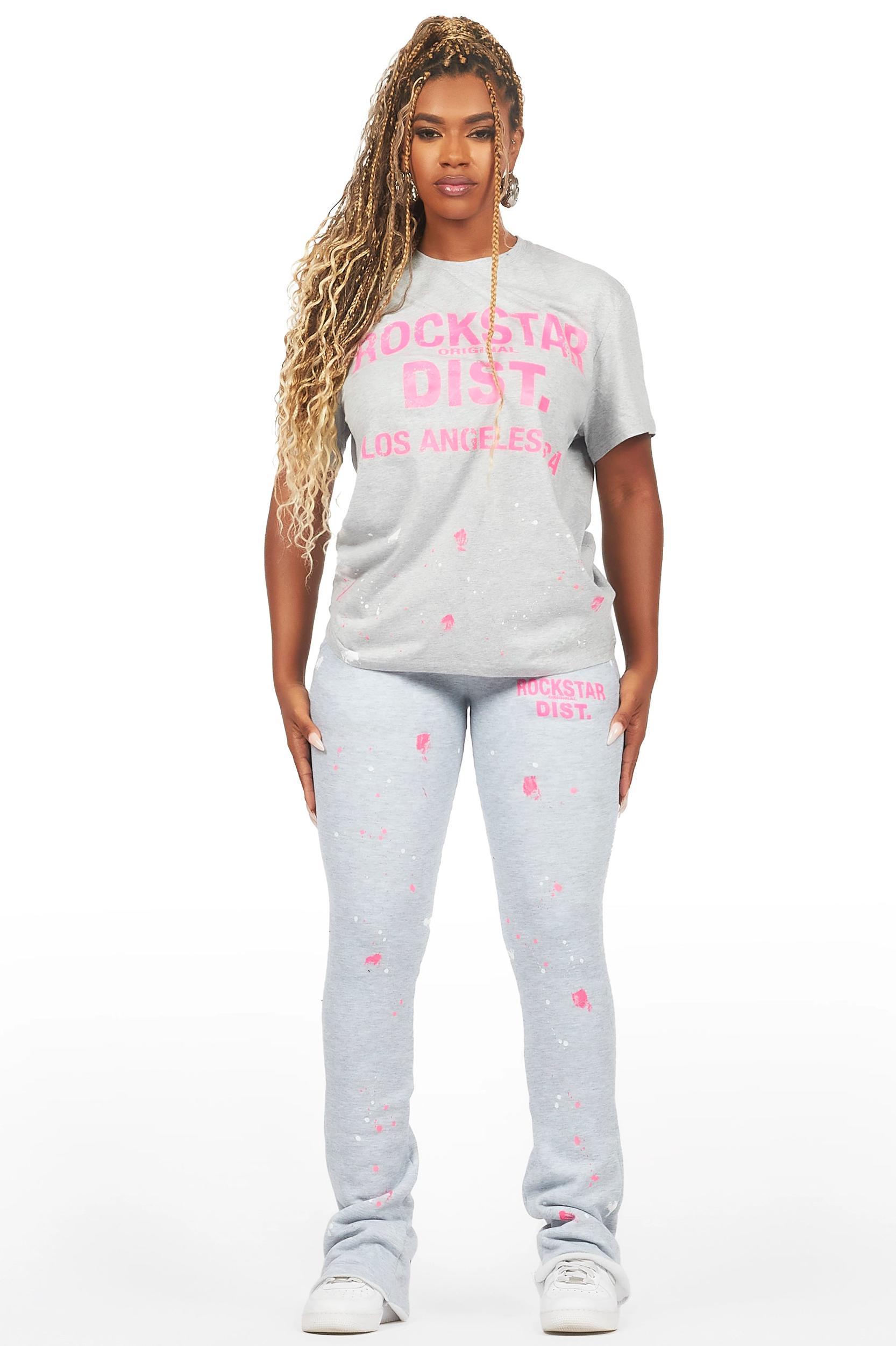 Jalynn Heather Grey T-Shirt Trackset Female Product Image
