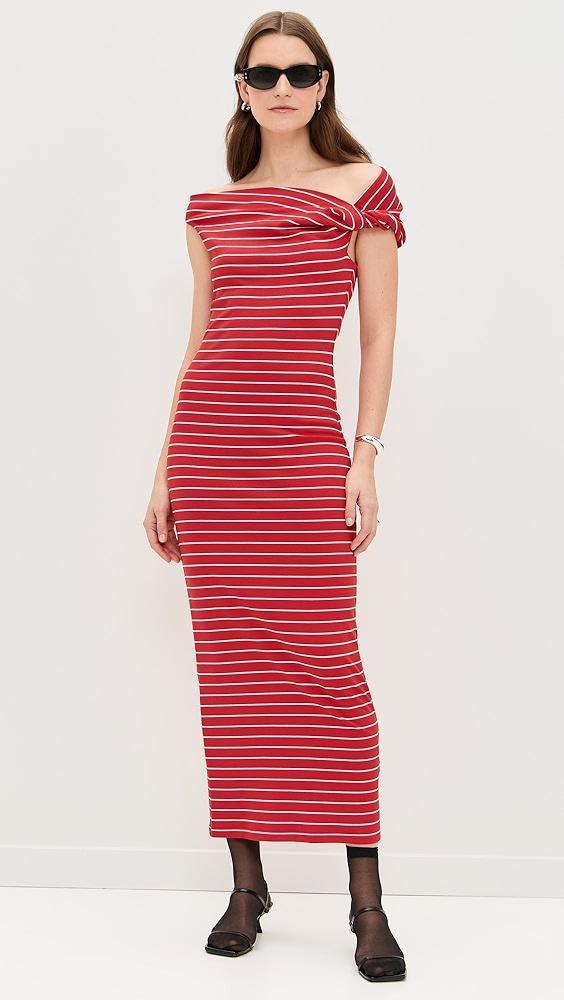 MSGM Stripe Asymmetric Maxi Dress | Shopbop Product Image
