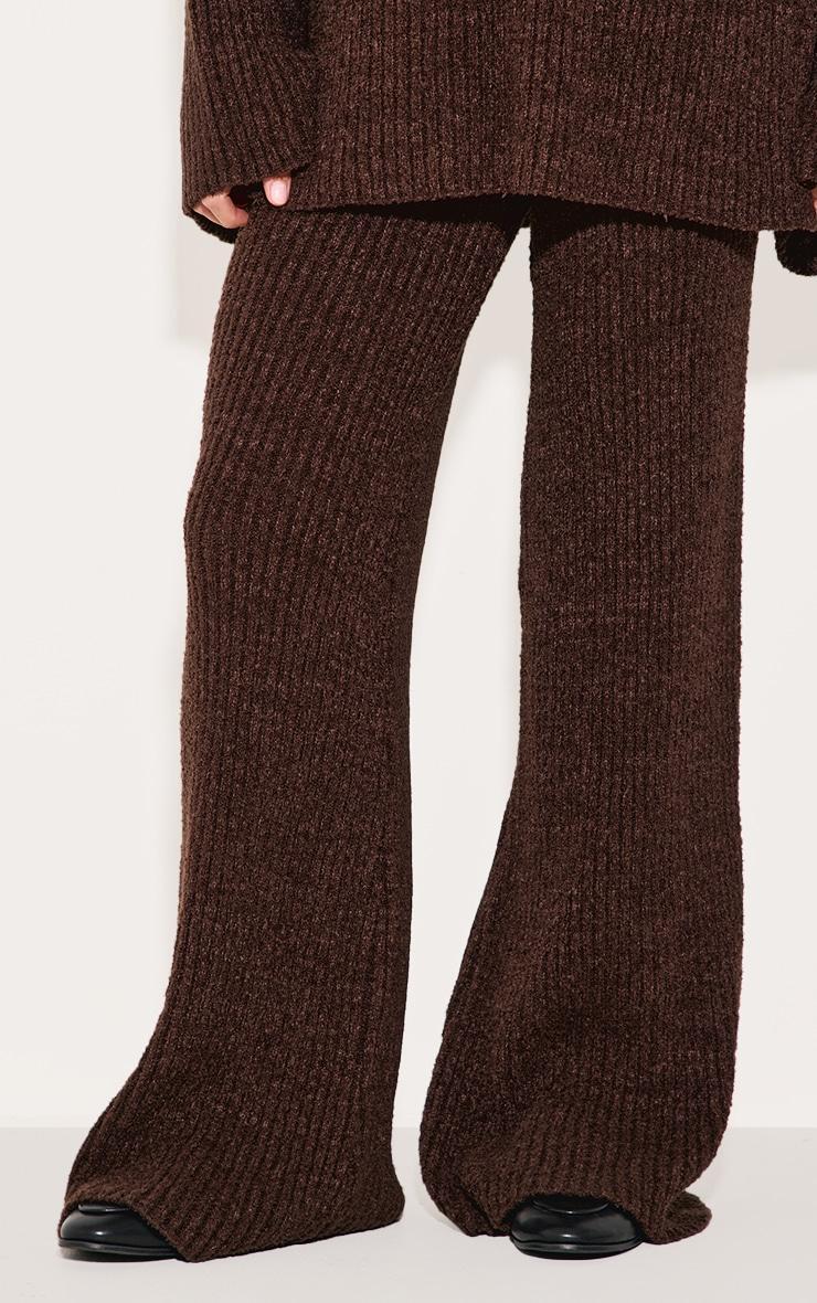 Chocolate Rib Boucle Knit Wide Leg Pant Product Image