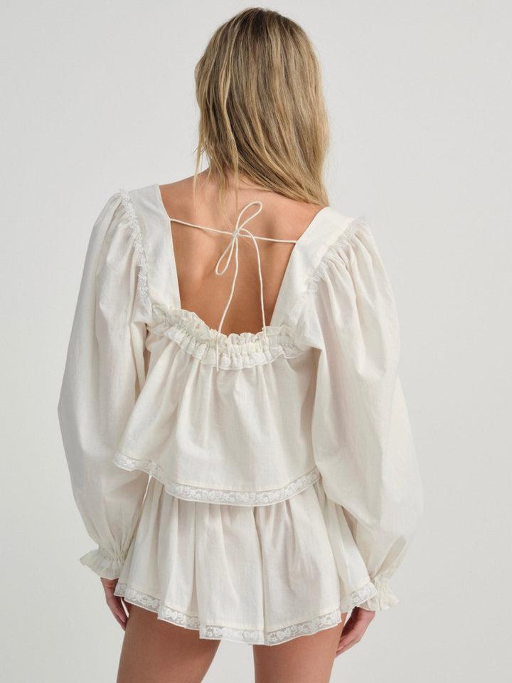 Venetia Sleep Top — White Product Image