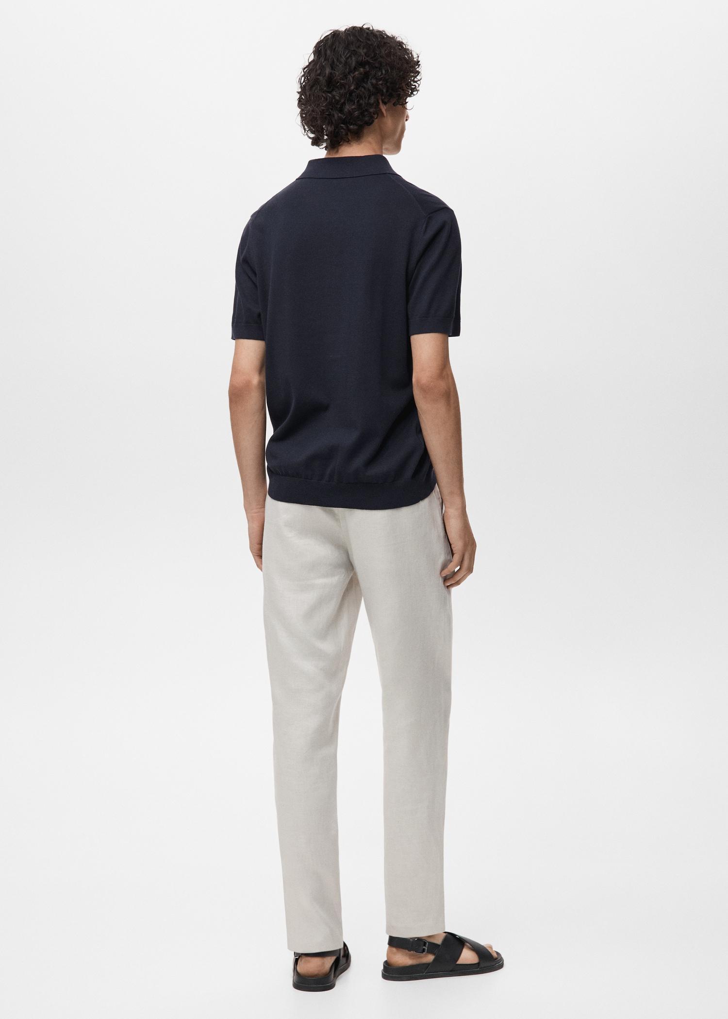 100% cotton fine-knit polo shirt - Men | MANGO USA Product Image