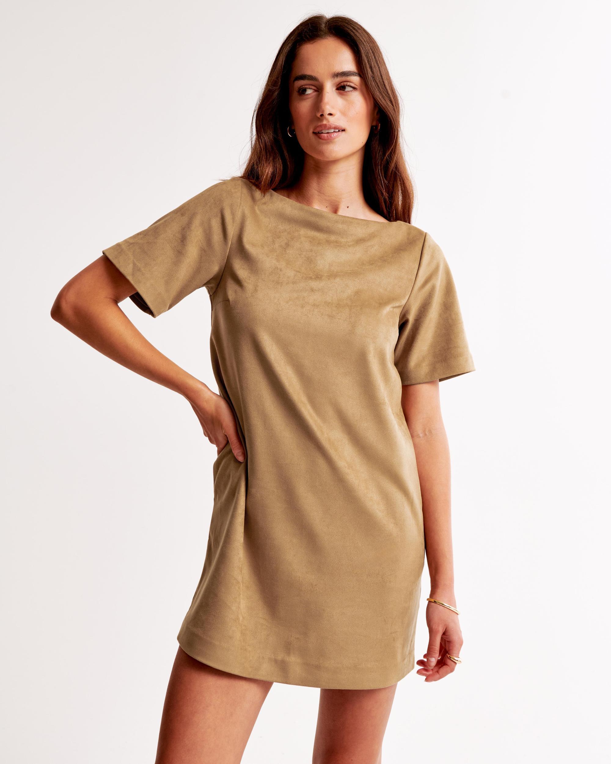 Faux Suede T-Shirt Mini Dress Product Image