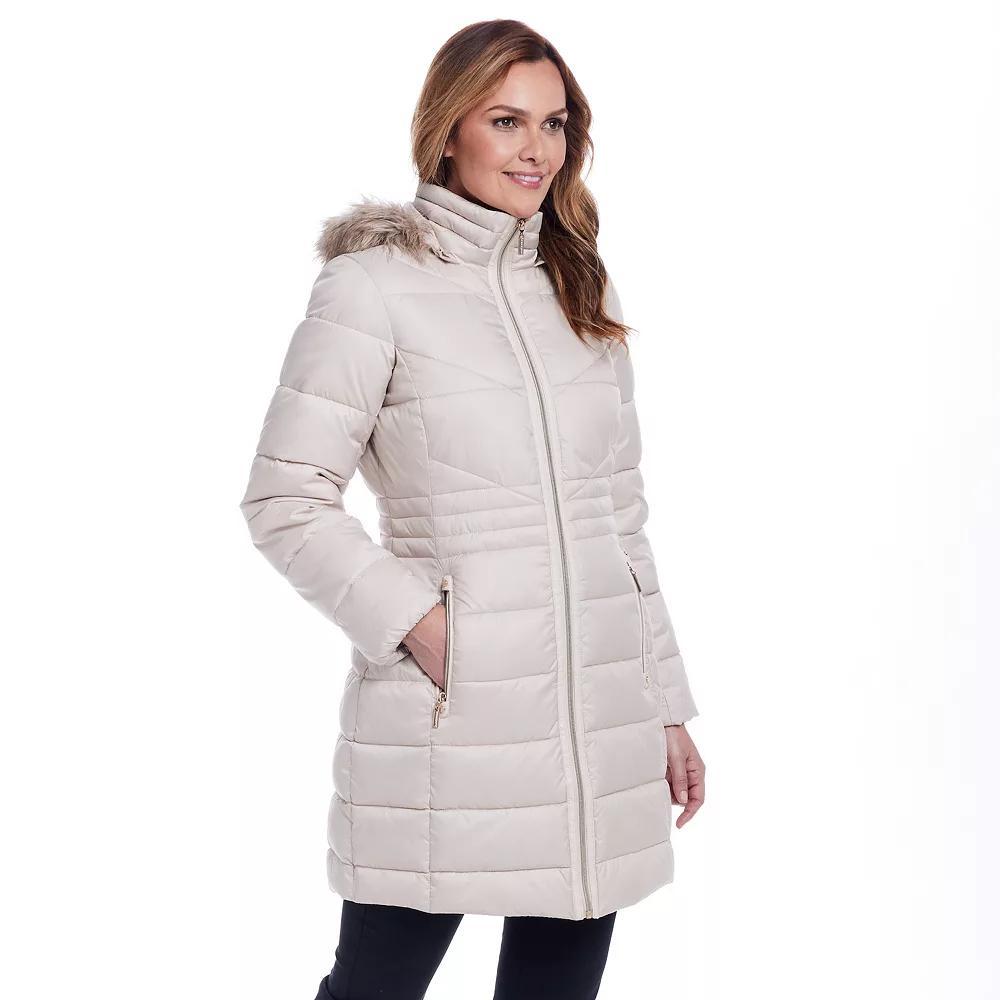 Women's Gallery Faux-Fur Hooded Puffer Jacket, Size: XL, Peyote Product Image