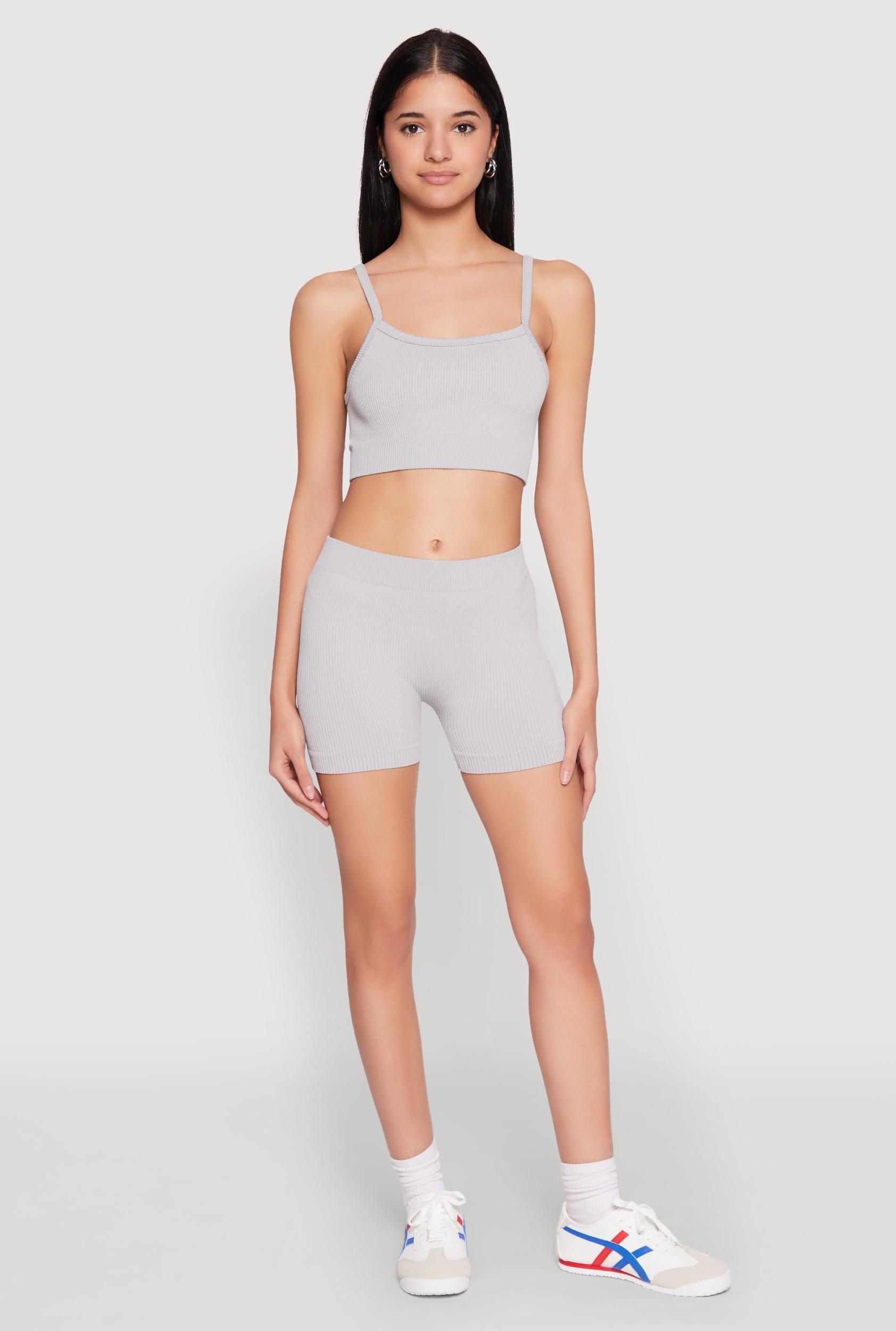 Womens Seamless Cropped Cami and Shorts Set Product Image