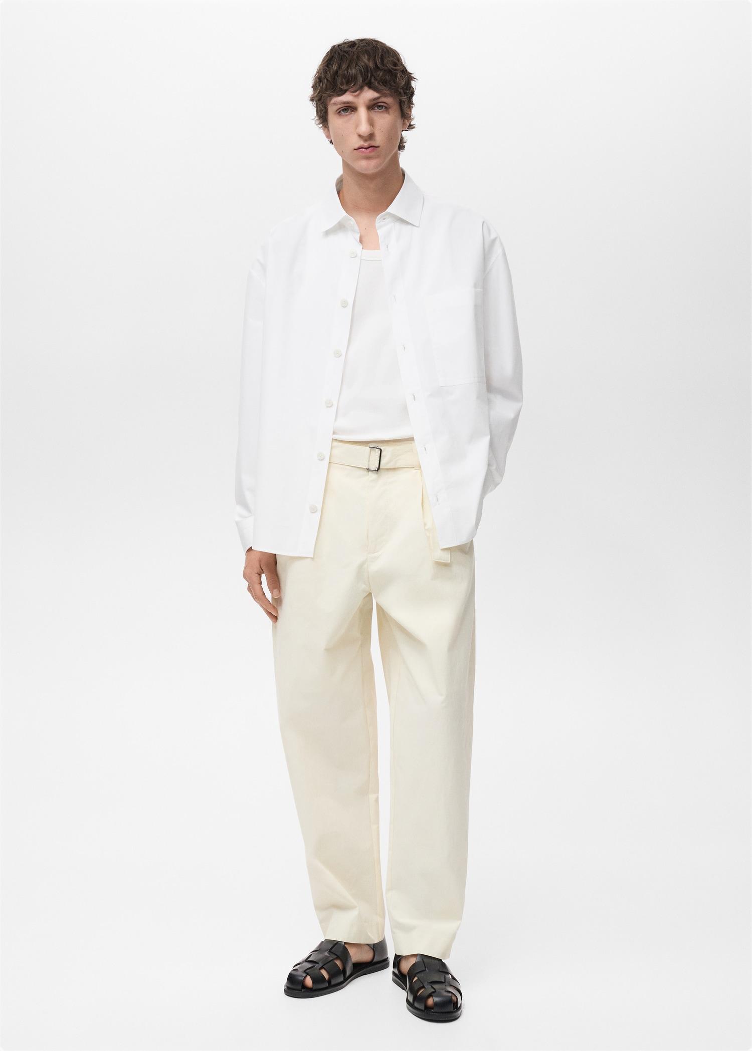 100% cotton relaxed-fit shirt - Men | MANGO USA Product Image