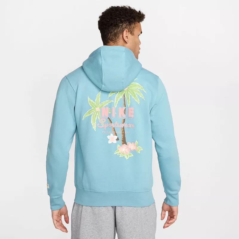 Mens Nike Tropical Graphic Full-Zip Fleece Hoodie Blue Turq Product Image