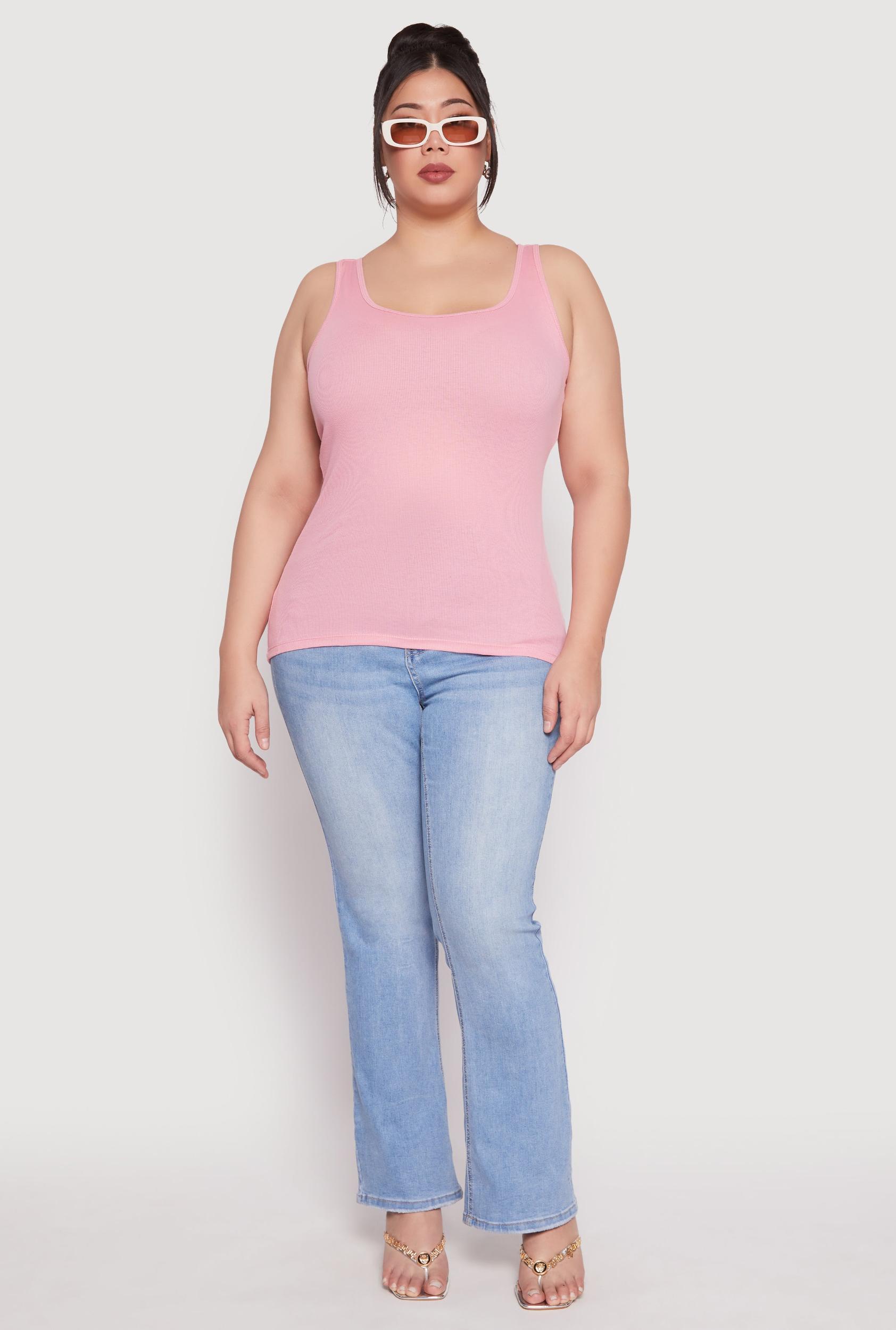 Womens Plus Size Rib Knit Tank Top Product Image