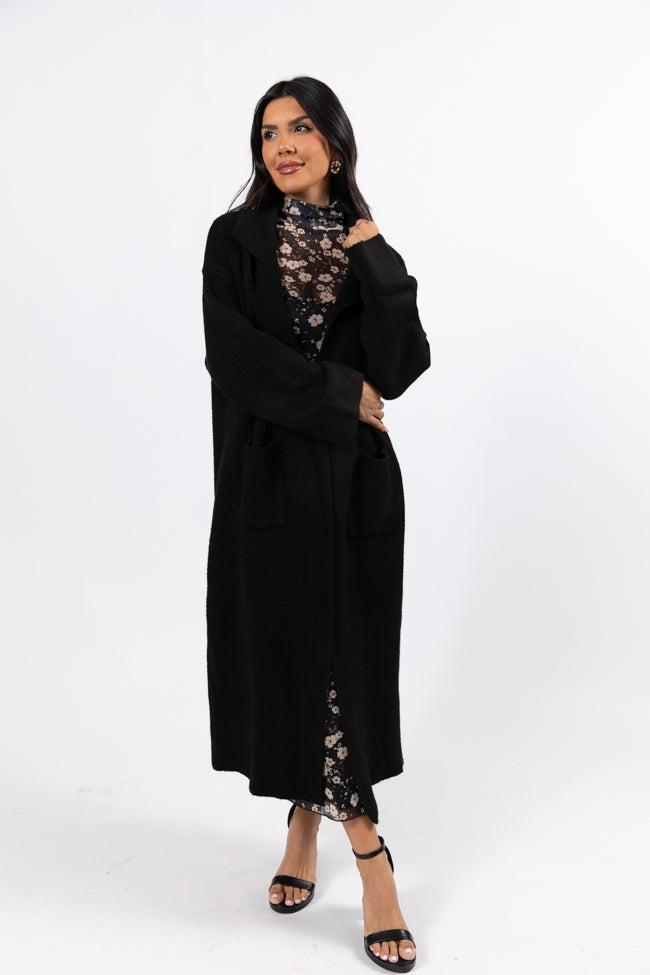 Greta Black Sweater Coat Product Image