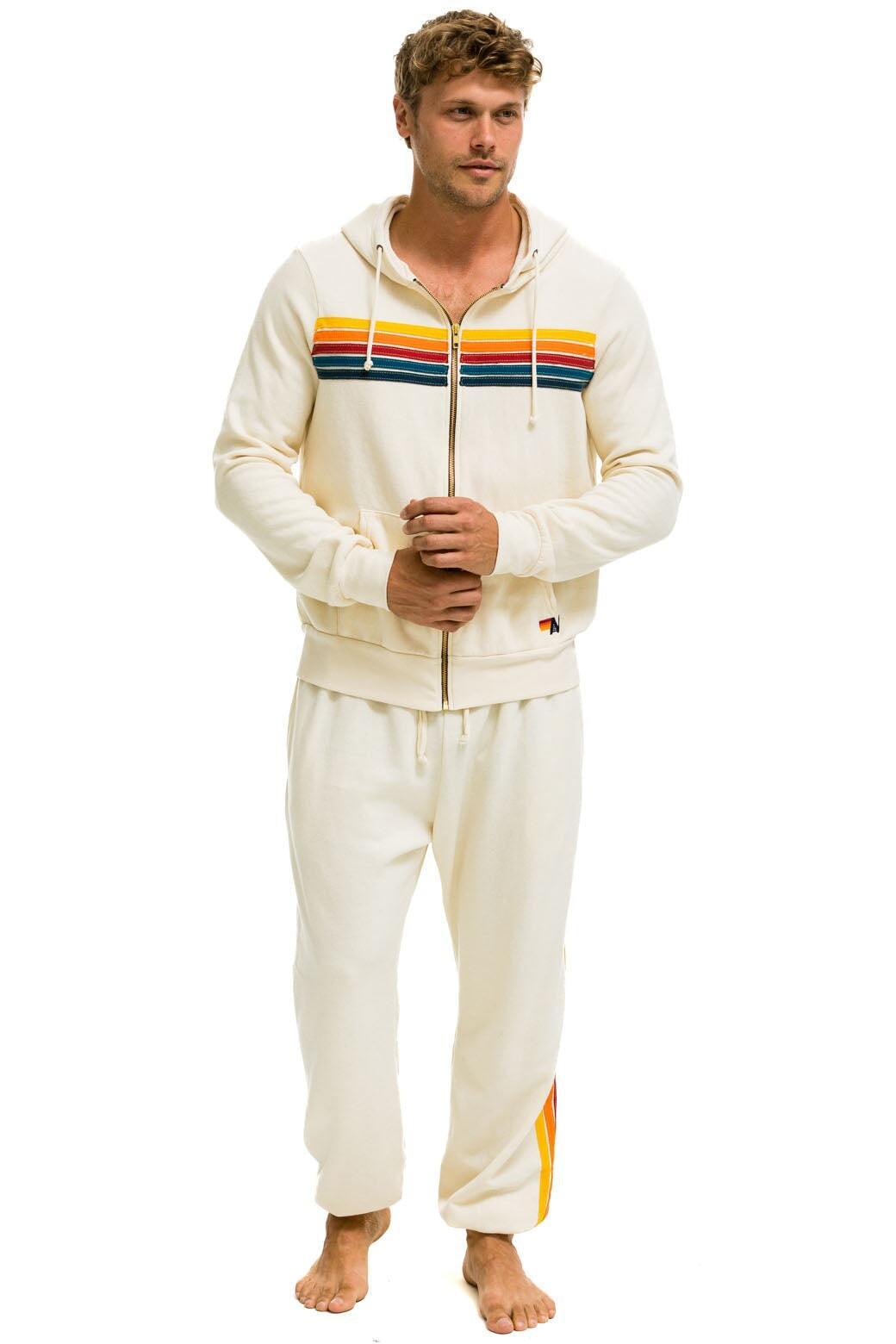 5 STRIPE SWEATPANTS - VINTAGE WHITE  Product Image