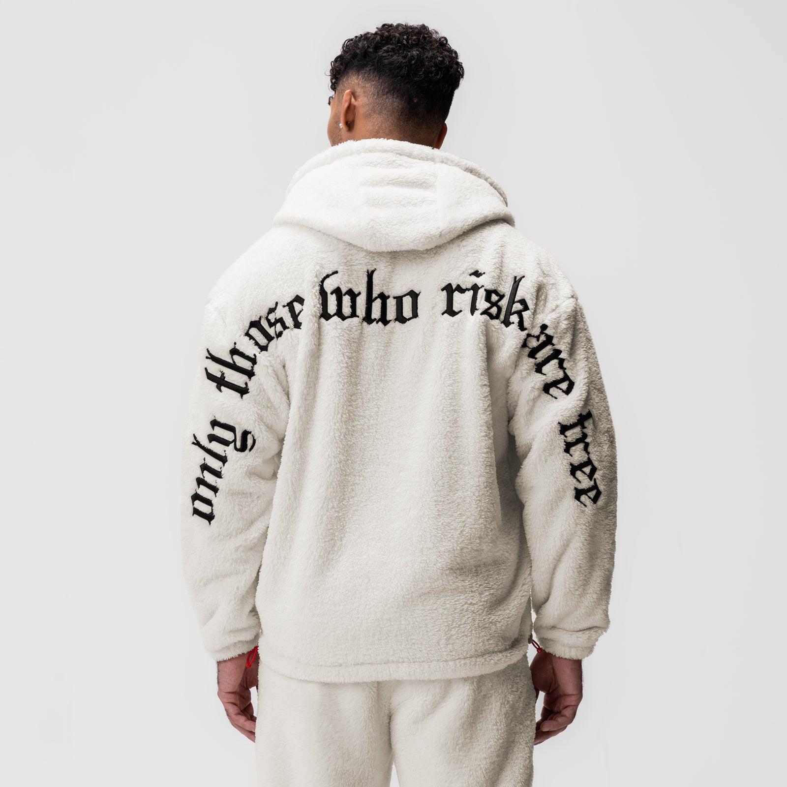 0887. Sherpa Recovery Full Zip Hoodie - Ivory Cream/Black Product Image