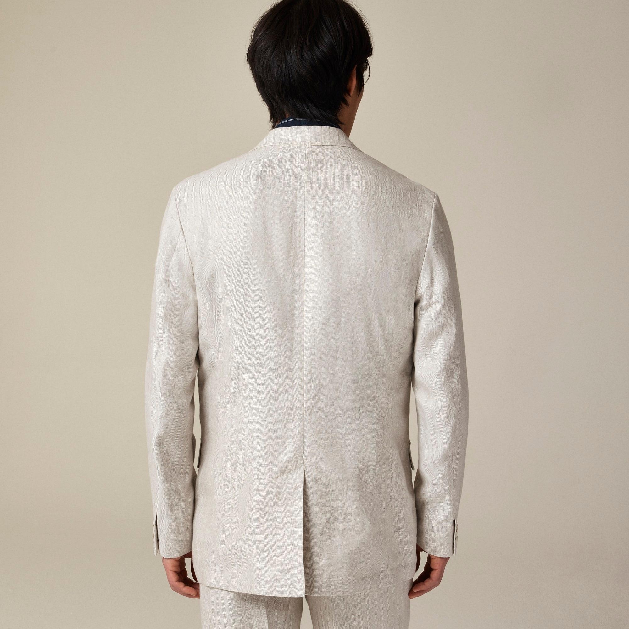 Crosby Classic-fit suit jacket in linen herringbone Product Image