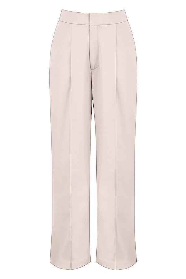 Alivia  beige loose fit trousers Product Image