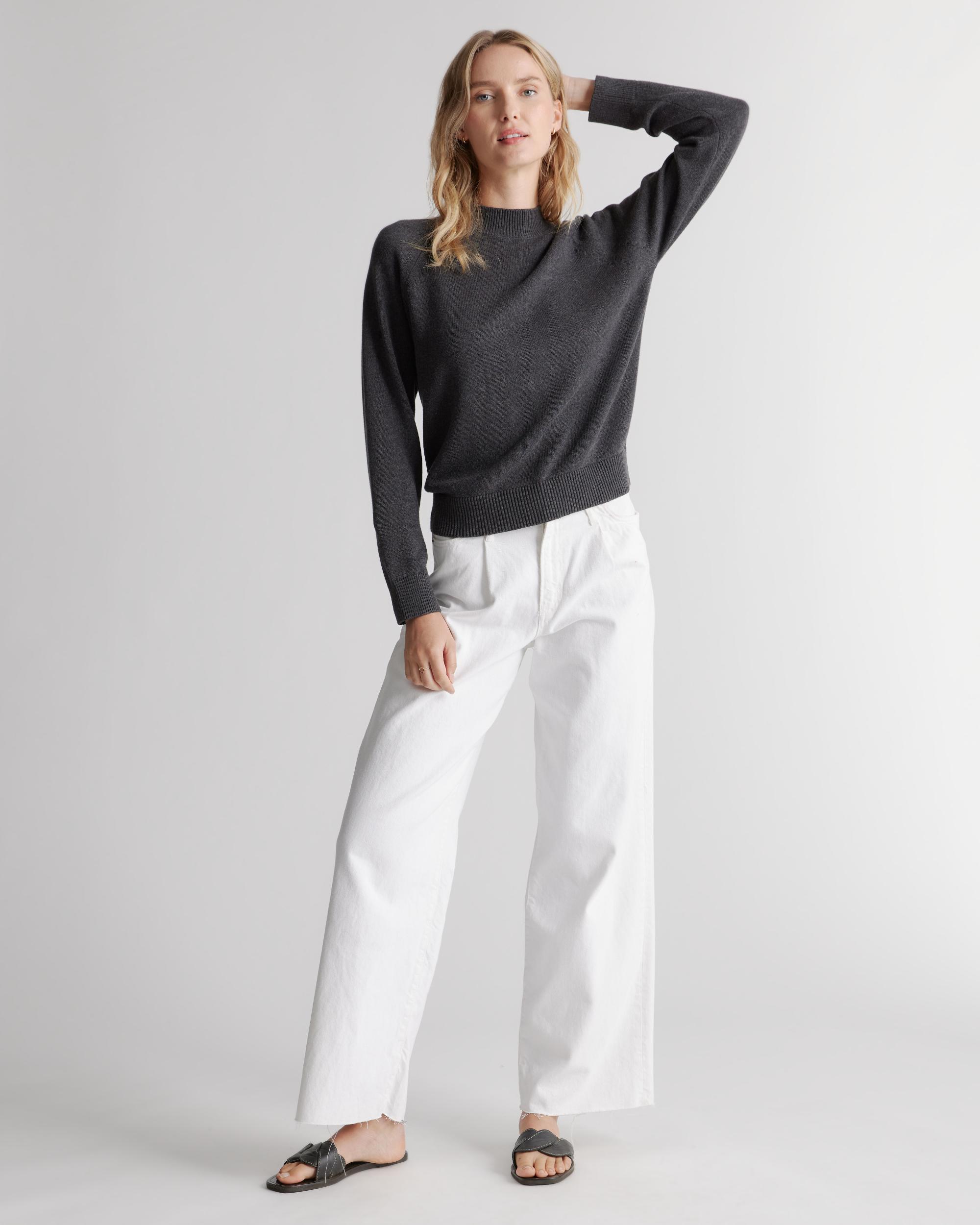 Quince | Women's Mock Neck Sweater Organic Cotton Product Image