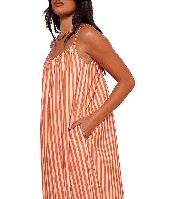 Petal & Pup Lumina Stripe Print Round Neckline Sleeveless Maxi Dress Product Image