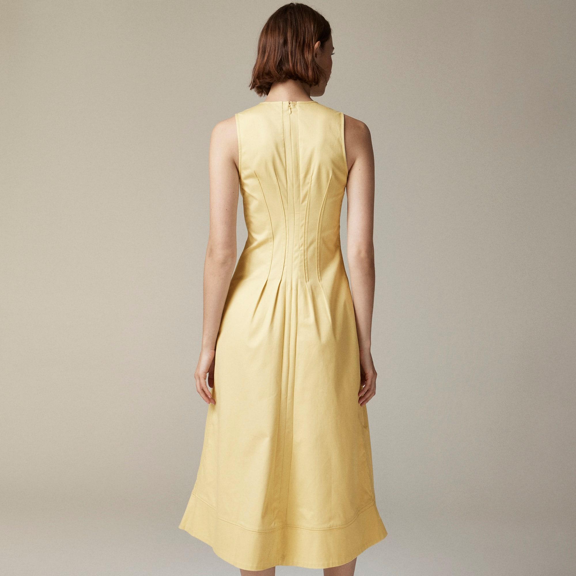Pintuck midi dress in stretch twill Product Image