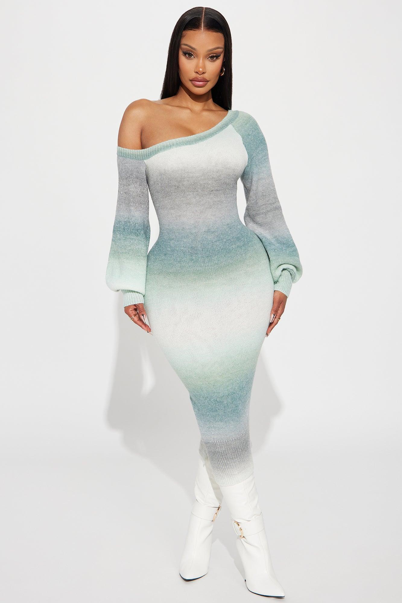 Shyanne Sweater Midi Dress - Green Product Image