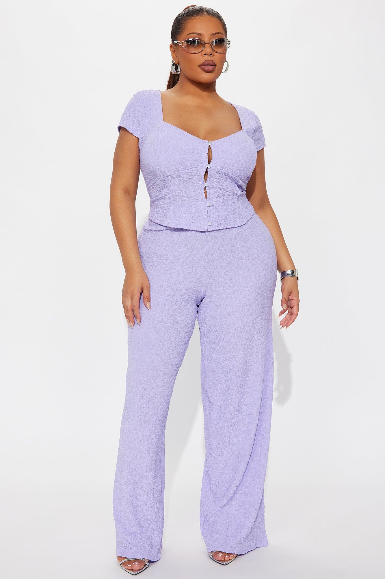 Tamaria Textured Pant Set - Purple Female Product Image