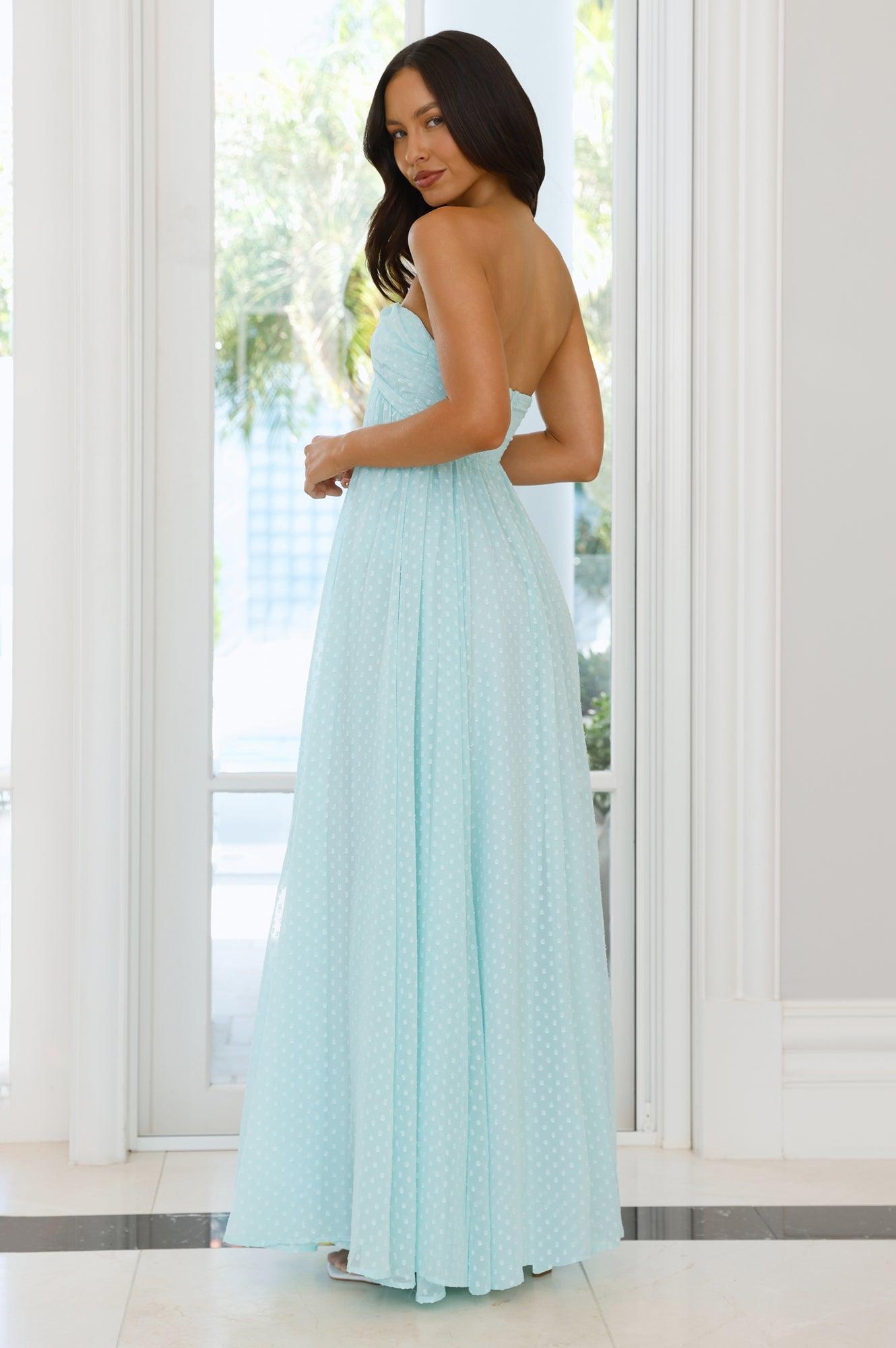 Secluded Grove Strapless Maxi Dress Mint Product Image