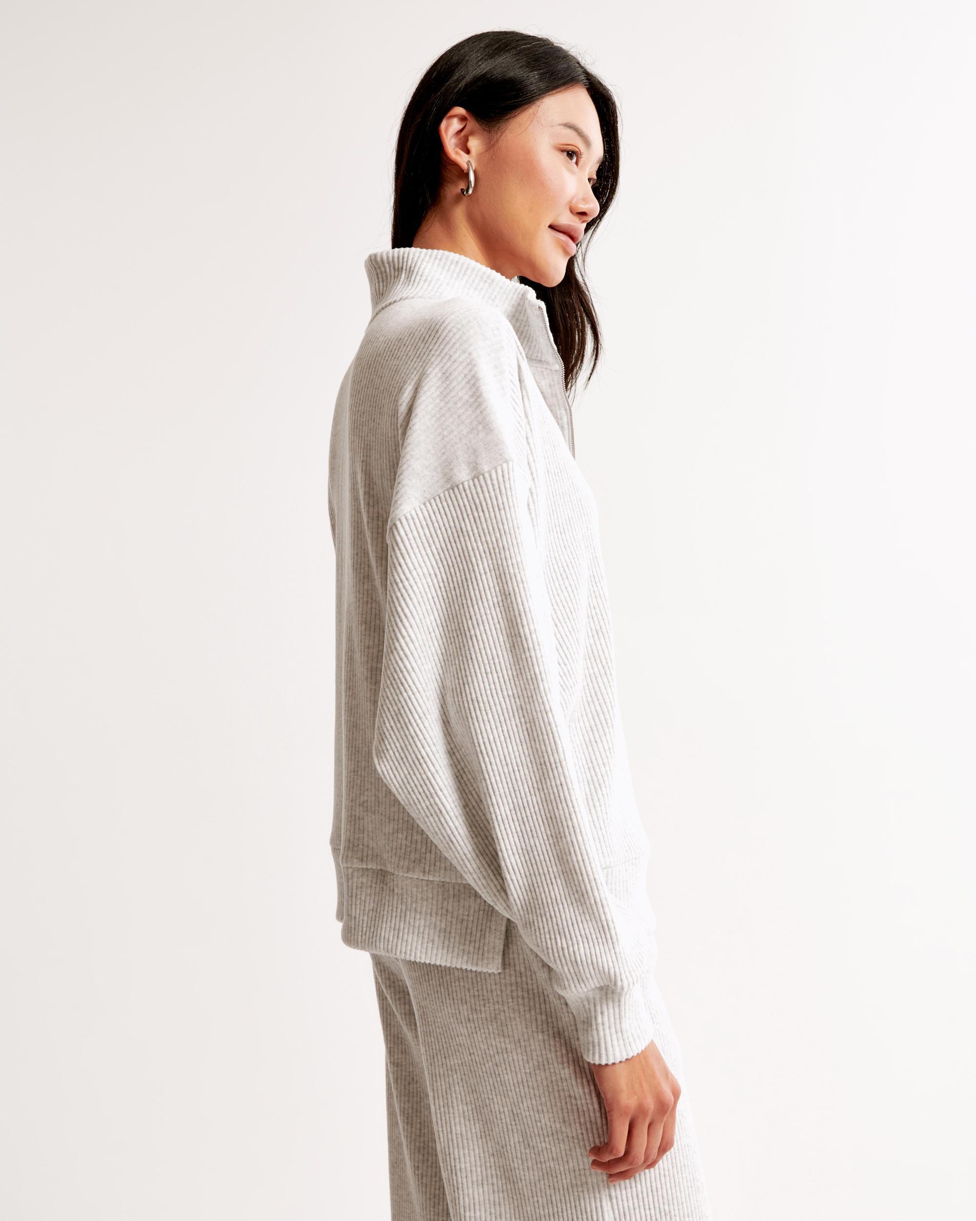 Lounge Brushed Rib Half-Zip Product Image