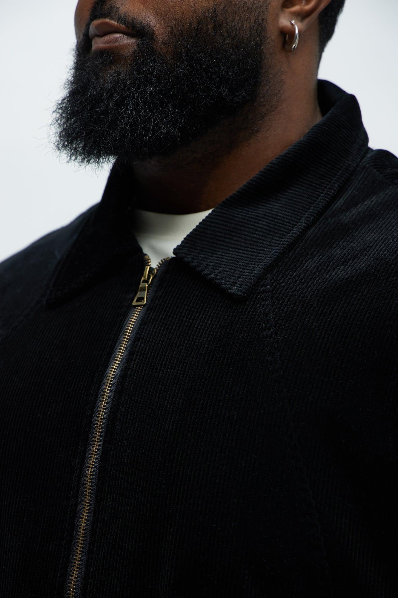 Anderson Corduroy Zip Jacket - Black Product Image