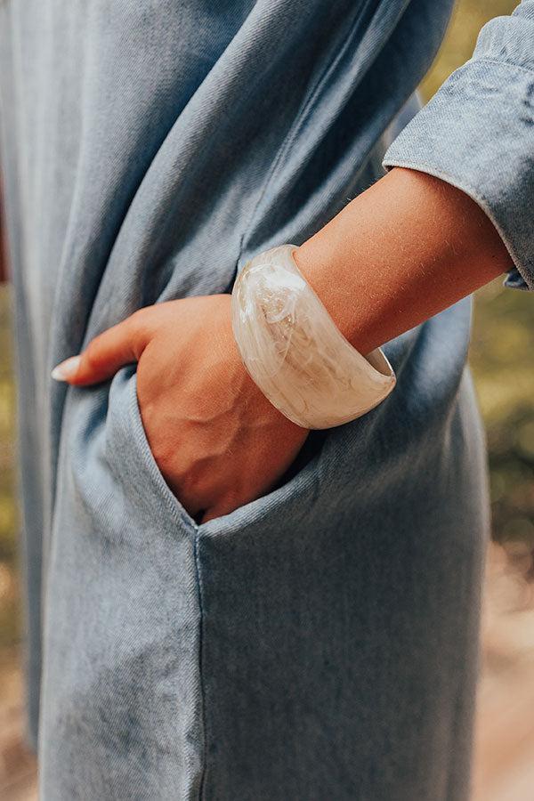 Boho Vibe Bangle Bracelet in Beige Product Image