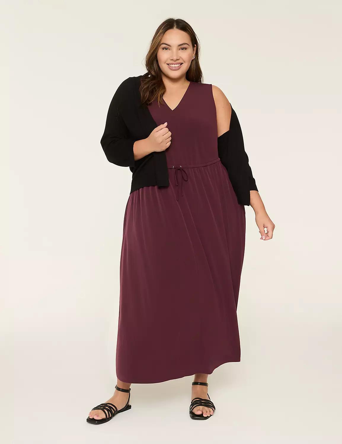 Swing Tie-Waist Jersey Maxi Dress Product Image