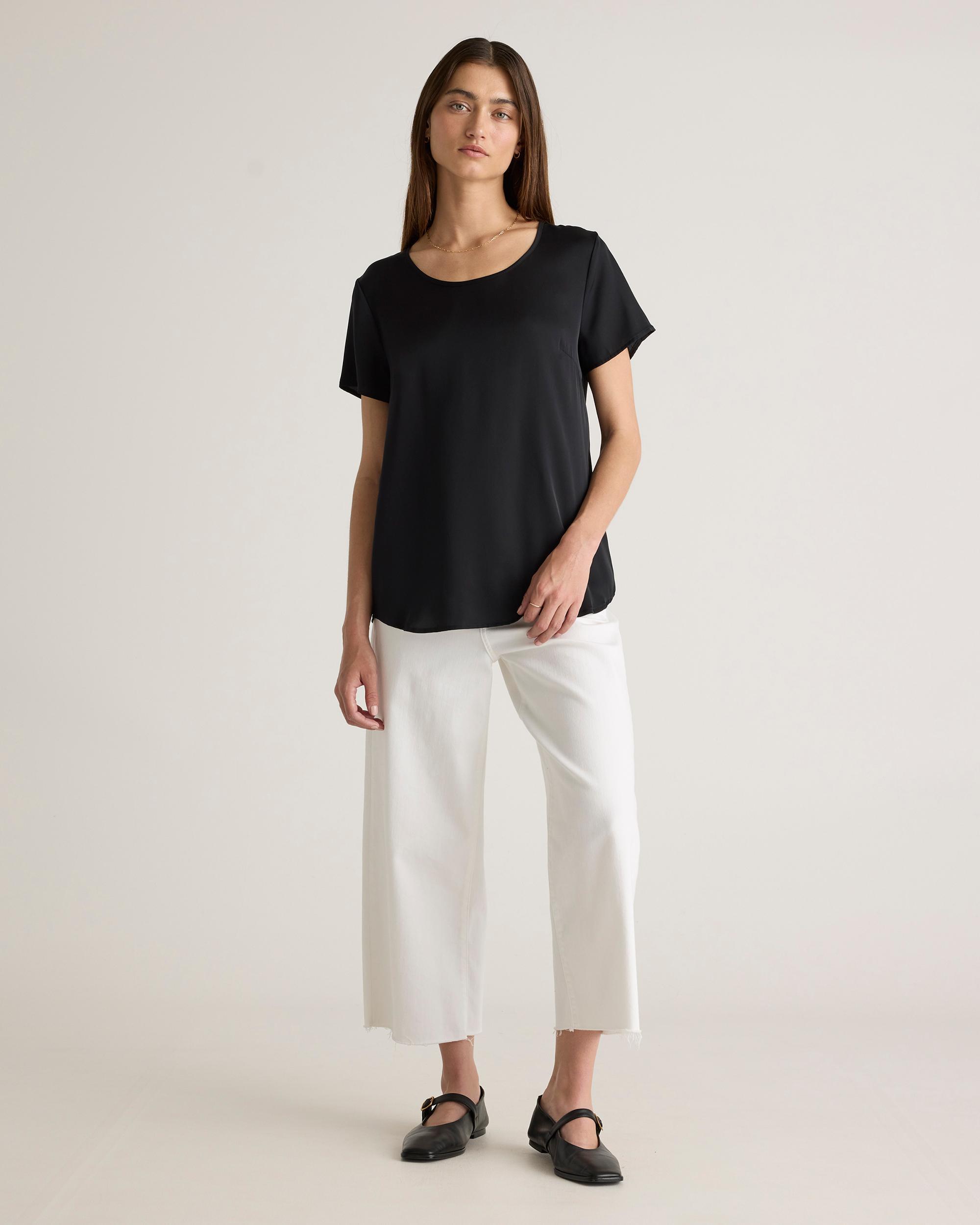 Quince | Women's 100% Washable Silk Stretch T-Shirt Product Image
