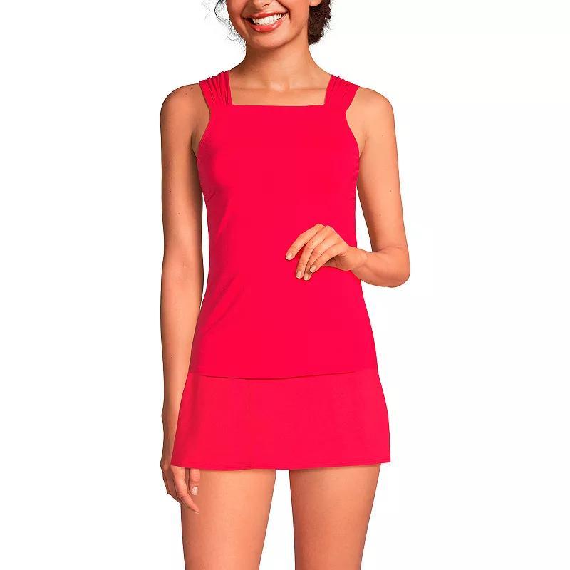 Lands End Womens Cap Sleeve High Neck Tankini Swimsuit Top Product Image