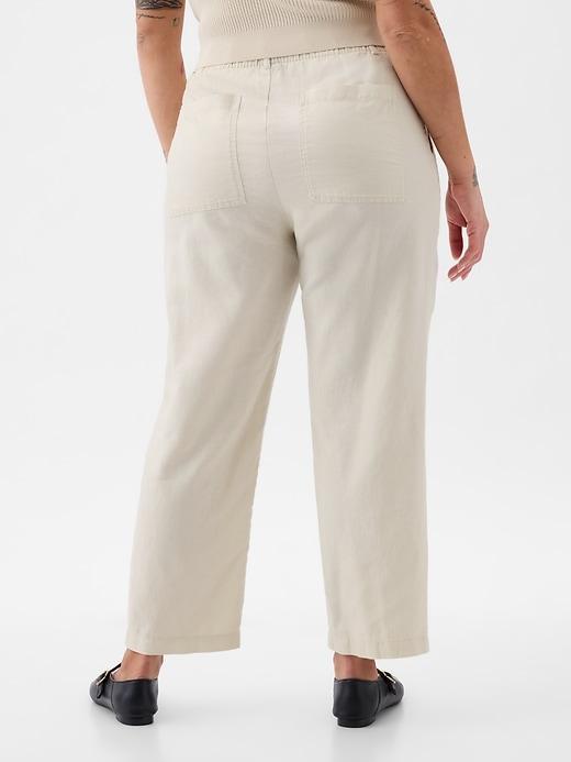 High Rise Linen-Cotton Pull-On Pants Product Image