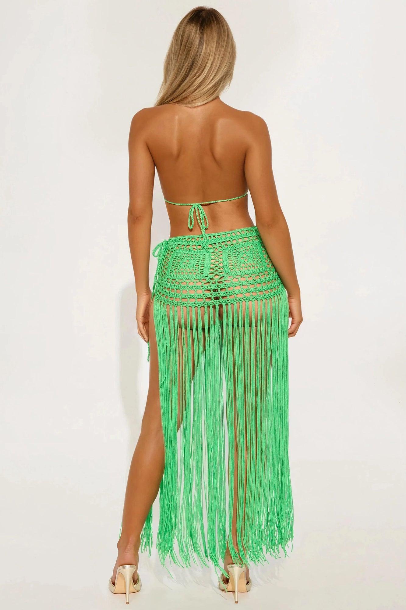 Kaia Crochet Maxi Skirt Set - Green Product Image