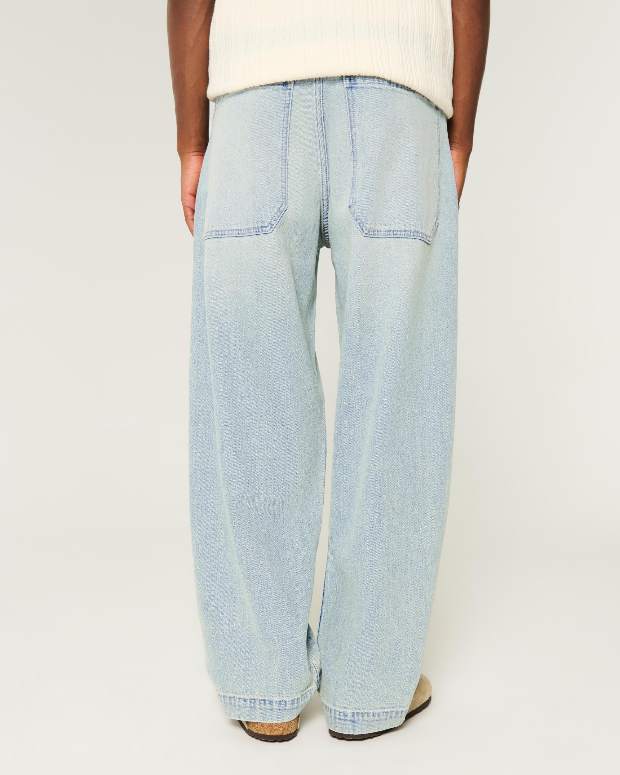 Light Wash Baggy Skater Jeans Product Image