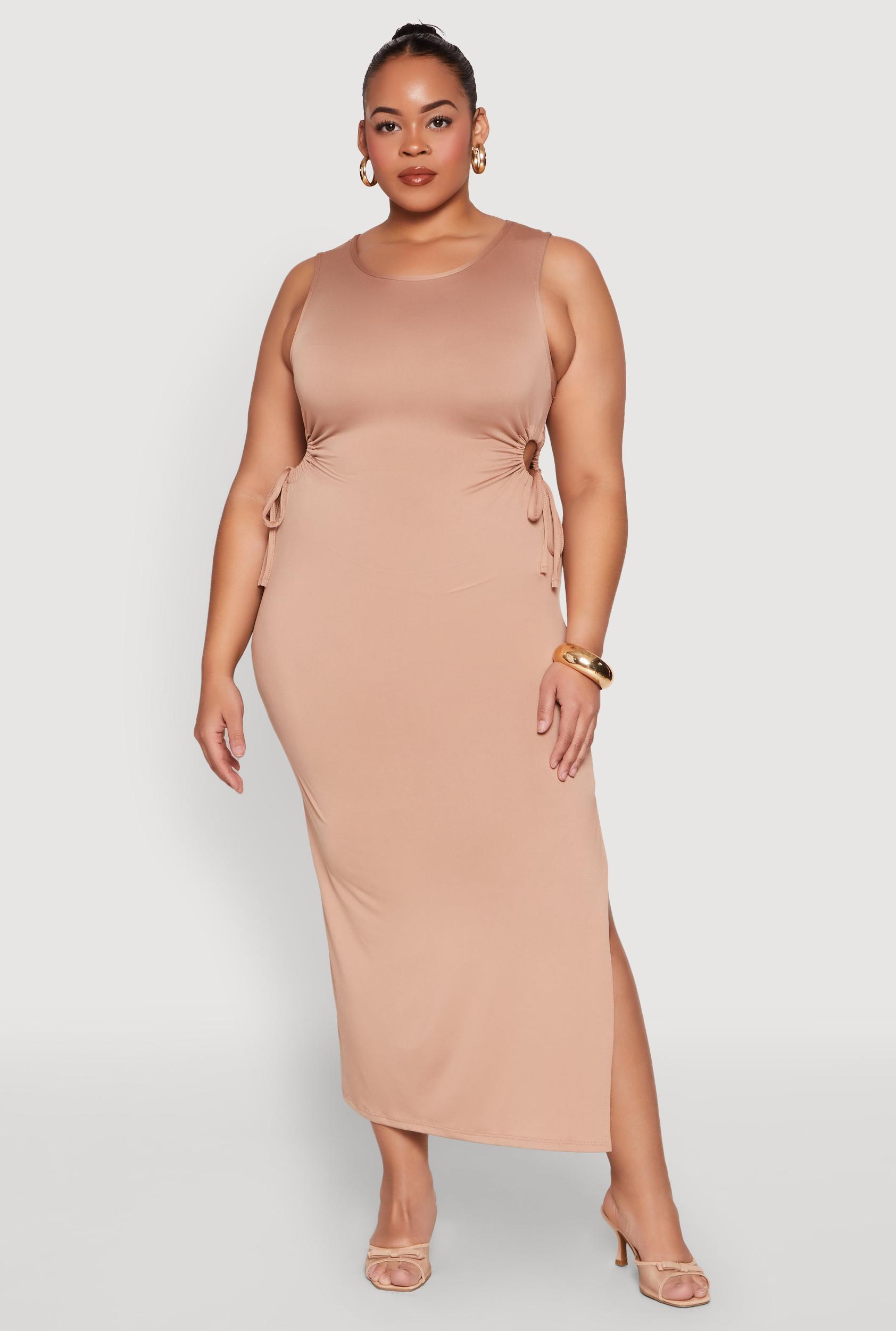 Womens Plus Size Side Cut Out Maxi Dress Product Image