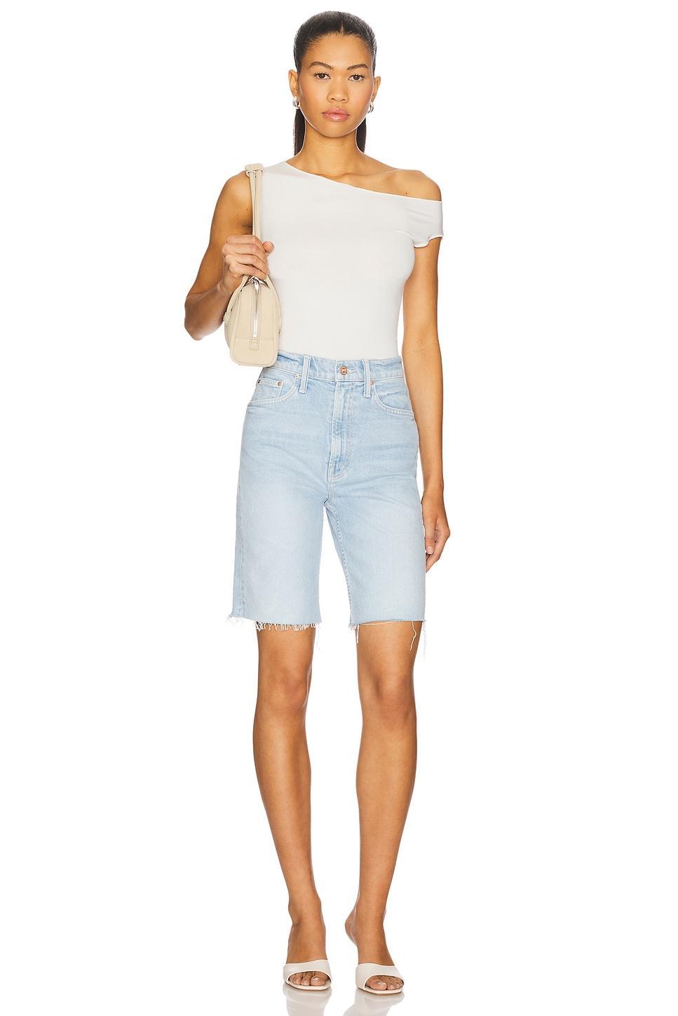 High Waisted Rider Bermuda Short Fray MOTHER Product Image
