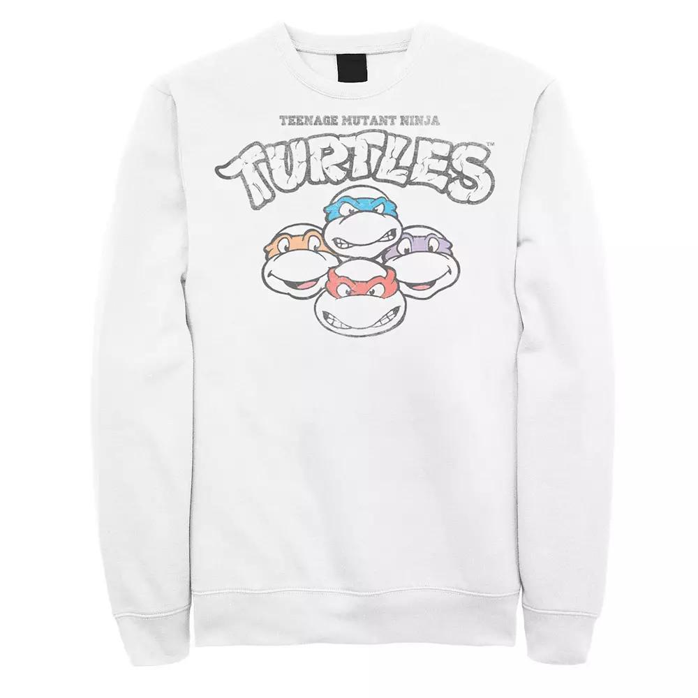Men's Nickelodeon Teenage Mutant Ninja Turtles Faces Logo Fleece Sweatshirt, Size: XL, White Product Image