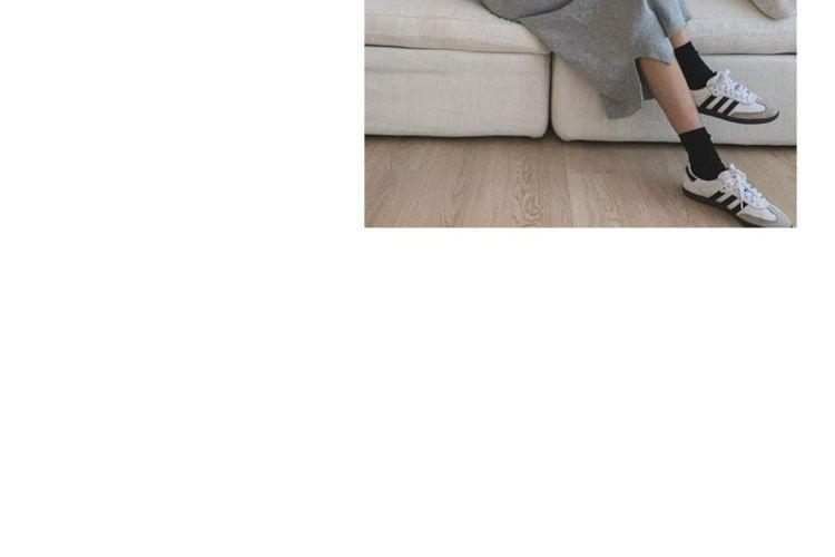 Long Sleeve Turtleneck Plain Midi Sweater Dress Product Image