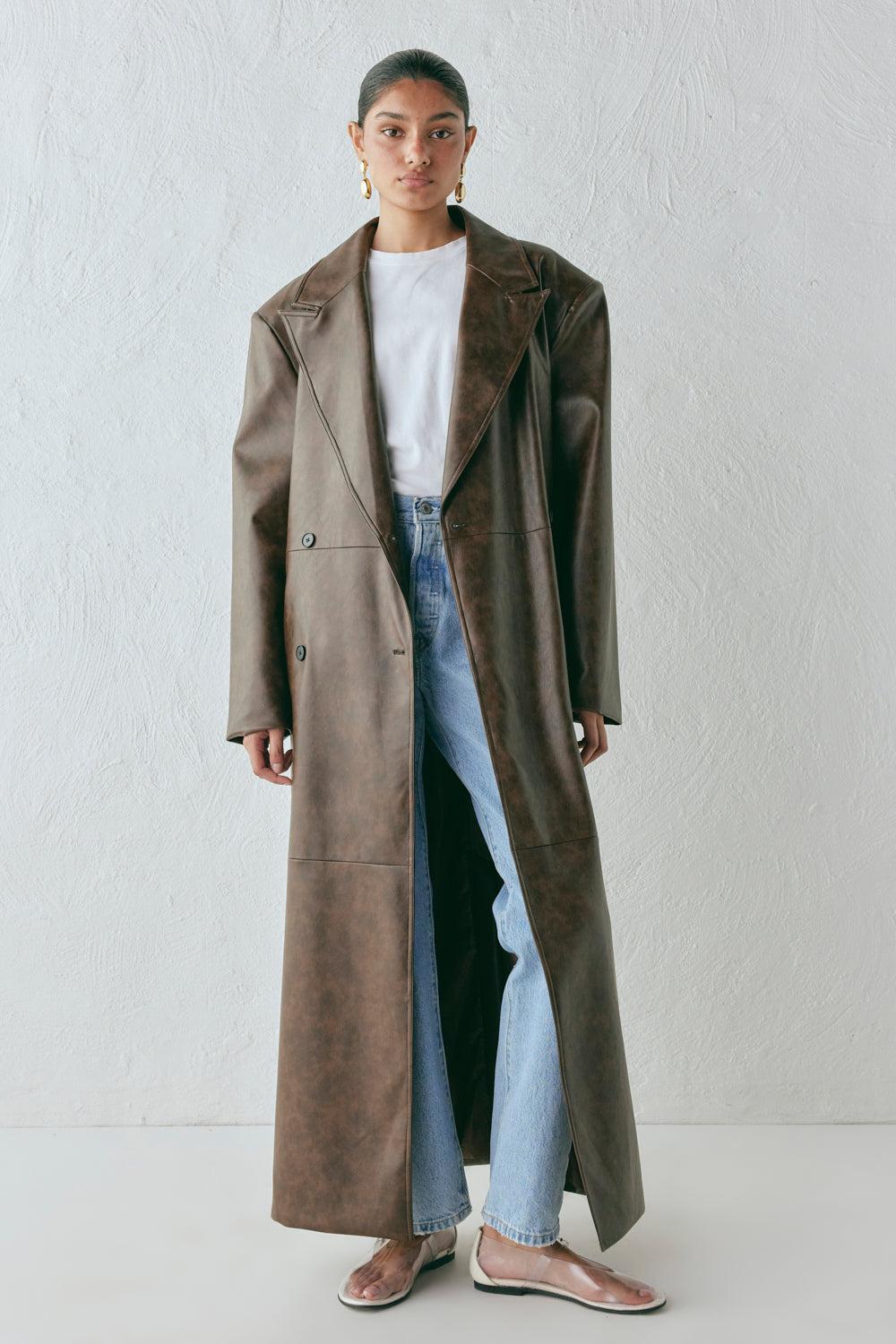 Zoa Trench Coat Coffee Product Image
