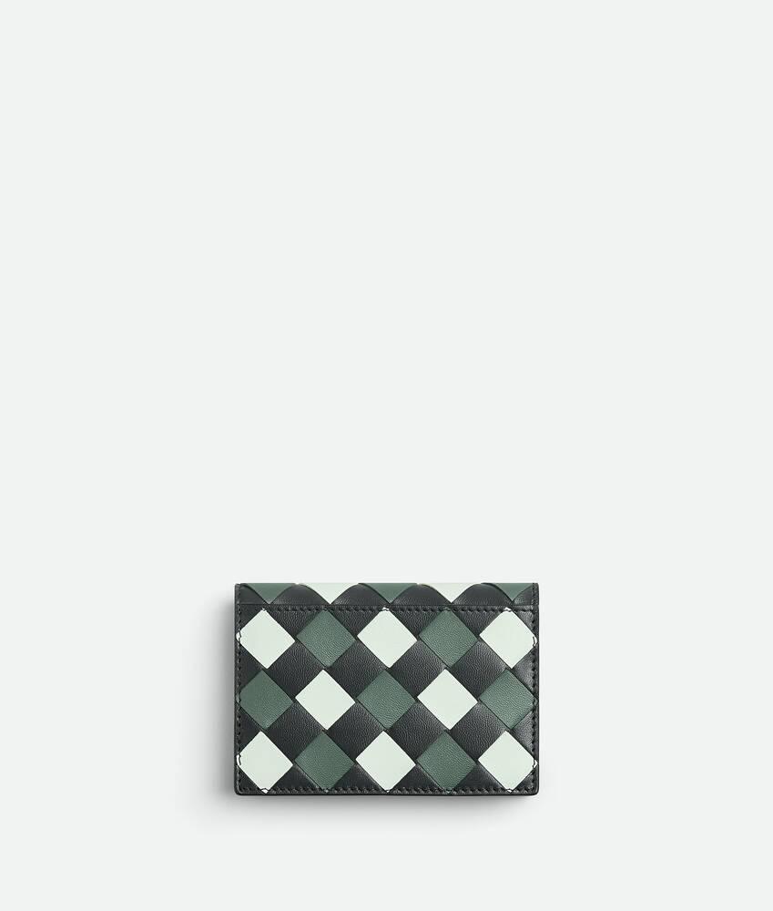 Women's Intrecciato Business Card Case in Ardoise / Glacier / Aloe Product Image