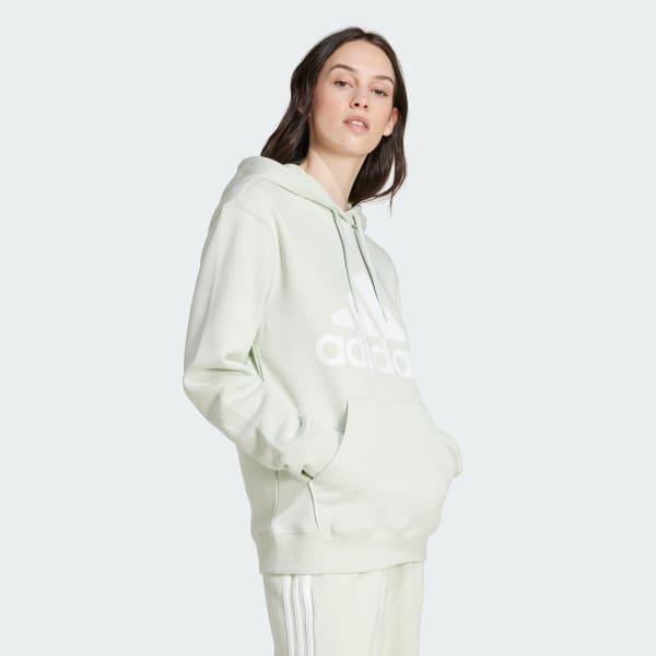 adidas Essentials Big Logo Regular Fleece Hoodie Sandy Pink XL Womens Product Image