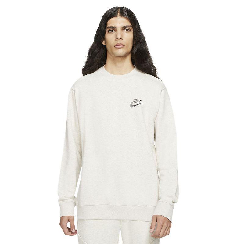 Nike Men's Club Crewneck Sweatshirt in Khaki/White at Nordstrom, Size Small Product Image
