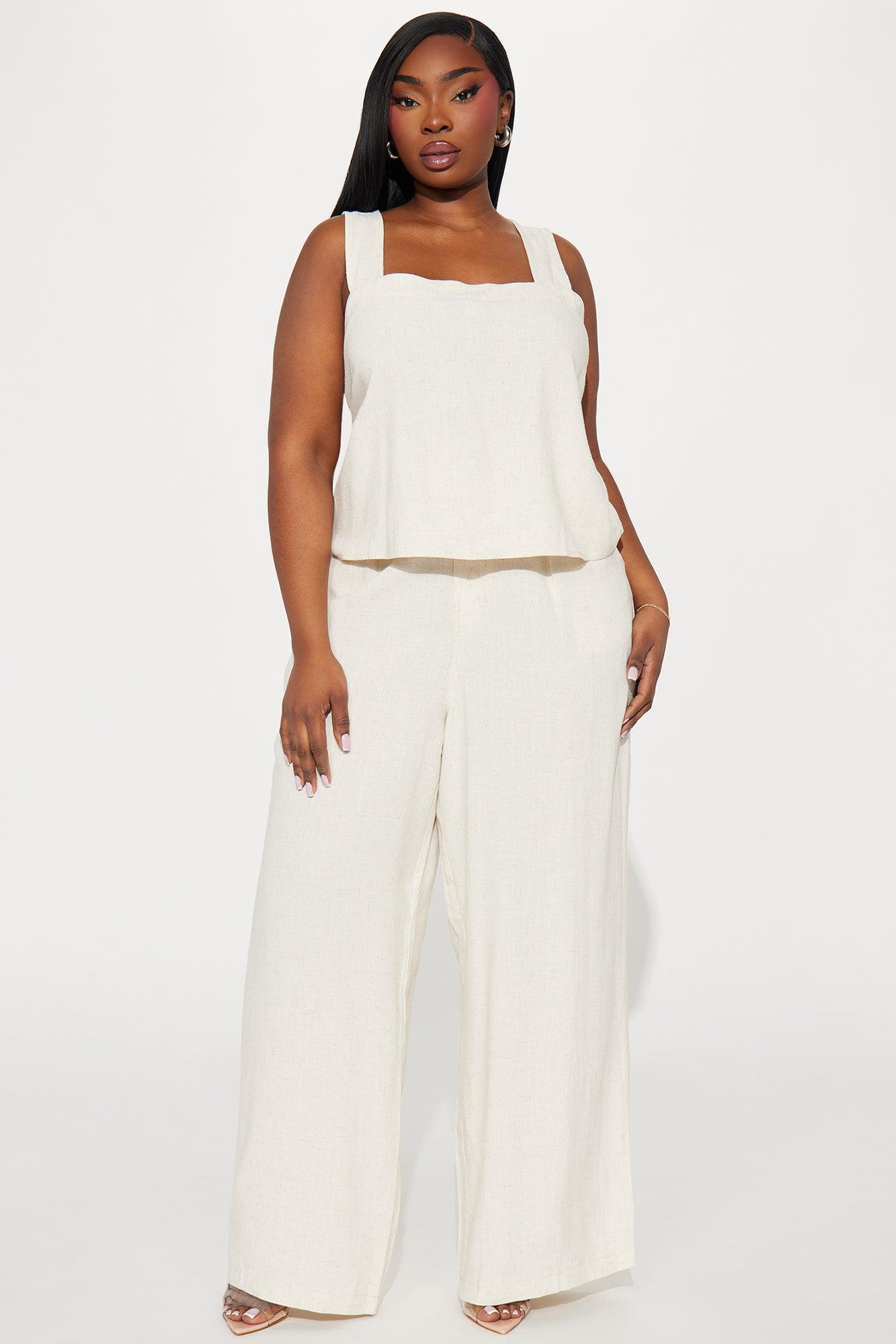 Lory Linen Pant Set - Oatmeal Product Image
