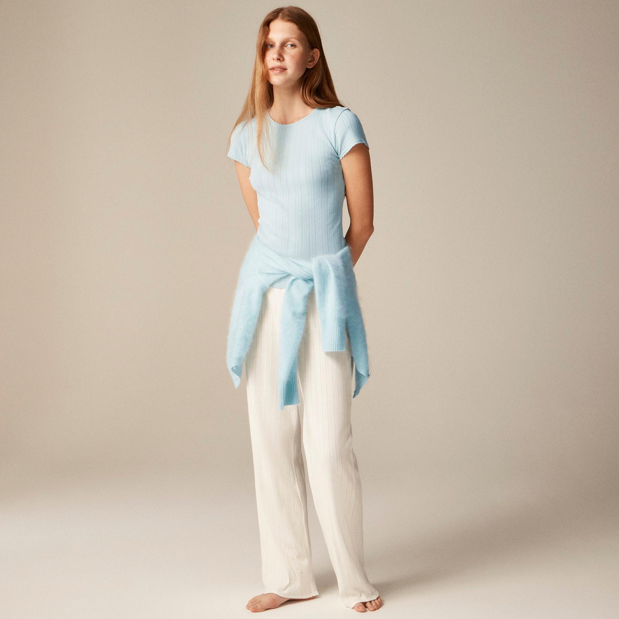 Pointelle short-sleeve T-shirt Product Image