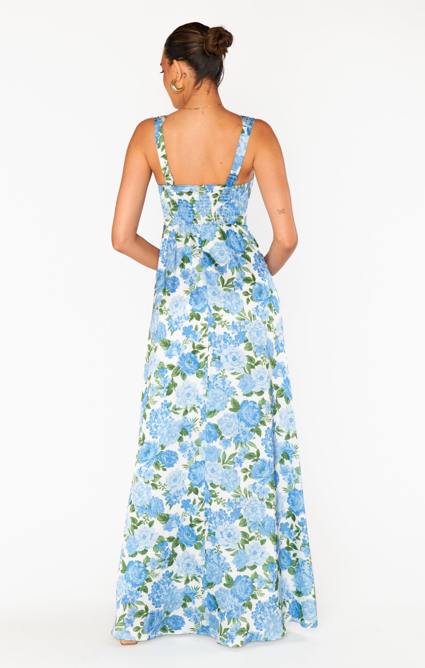 Nina Maxi Dress ~ Cottage Floral Blue Product Image