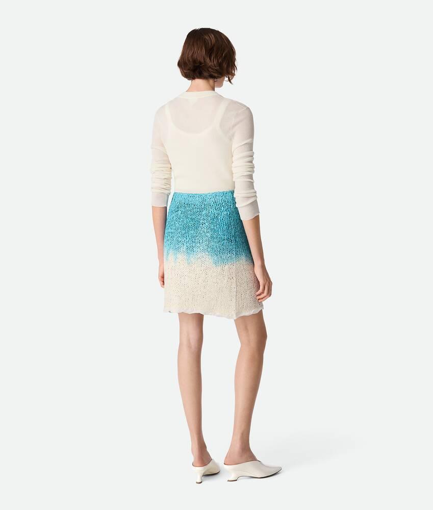 Women's Wool And Silk Overdyed Skirt in Chalk/skyline Product Image