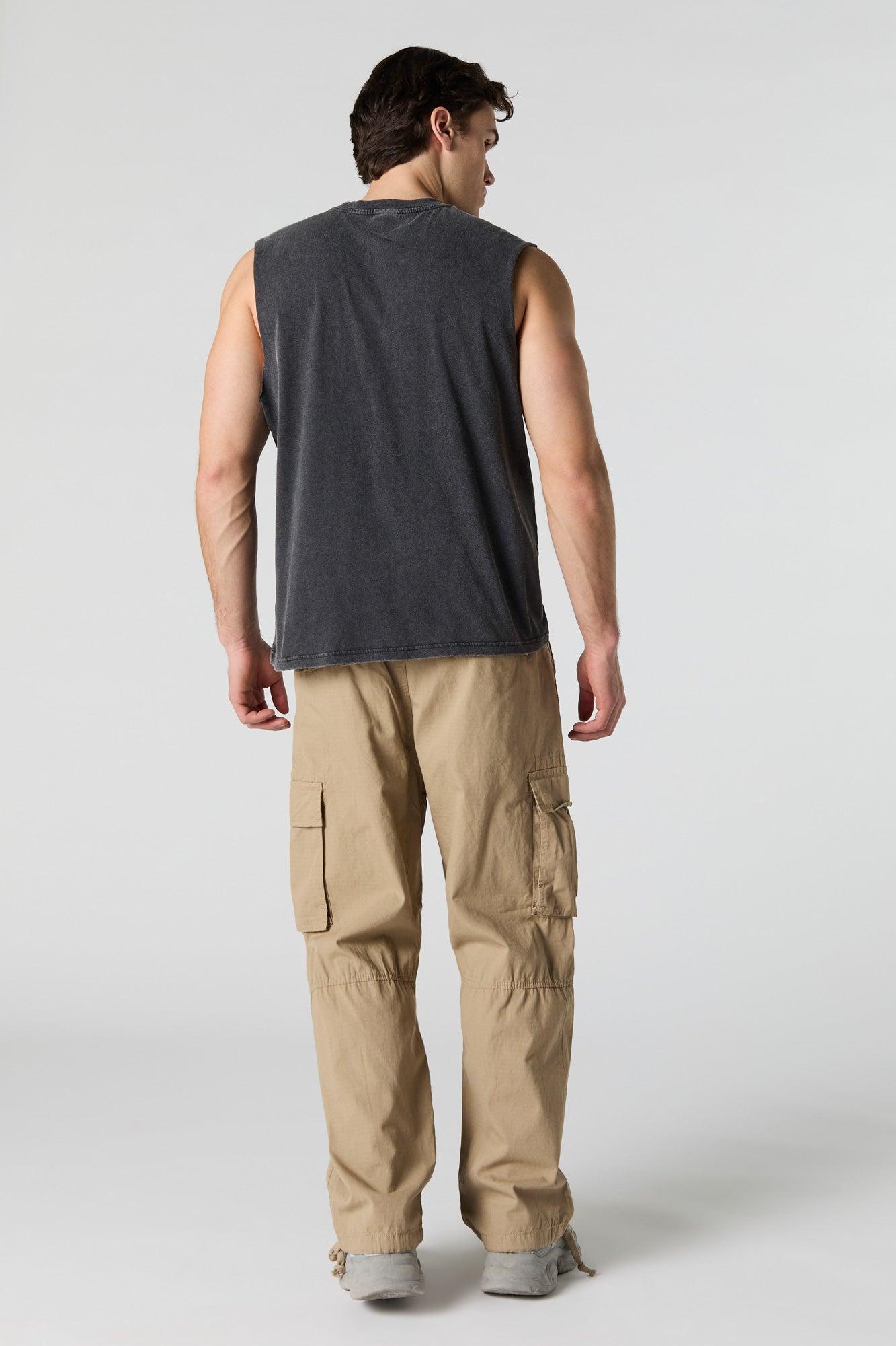 Drawstring Hem Baggy Cargo Pant Male Product Image