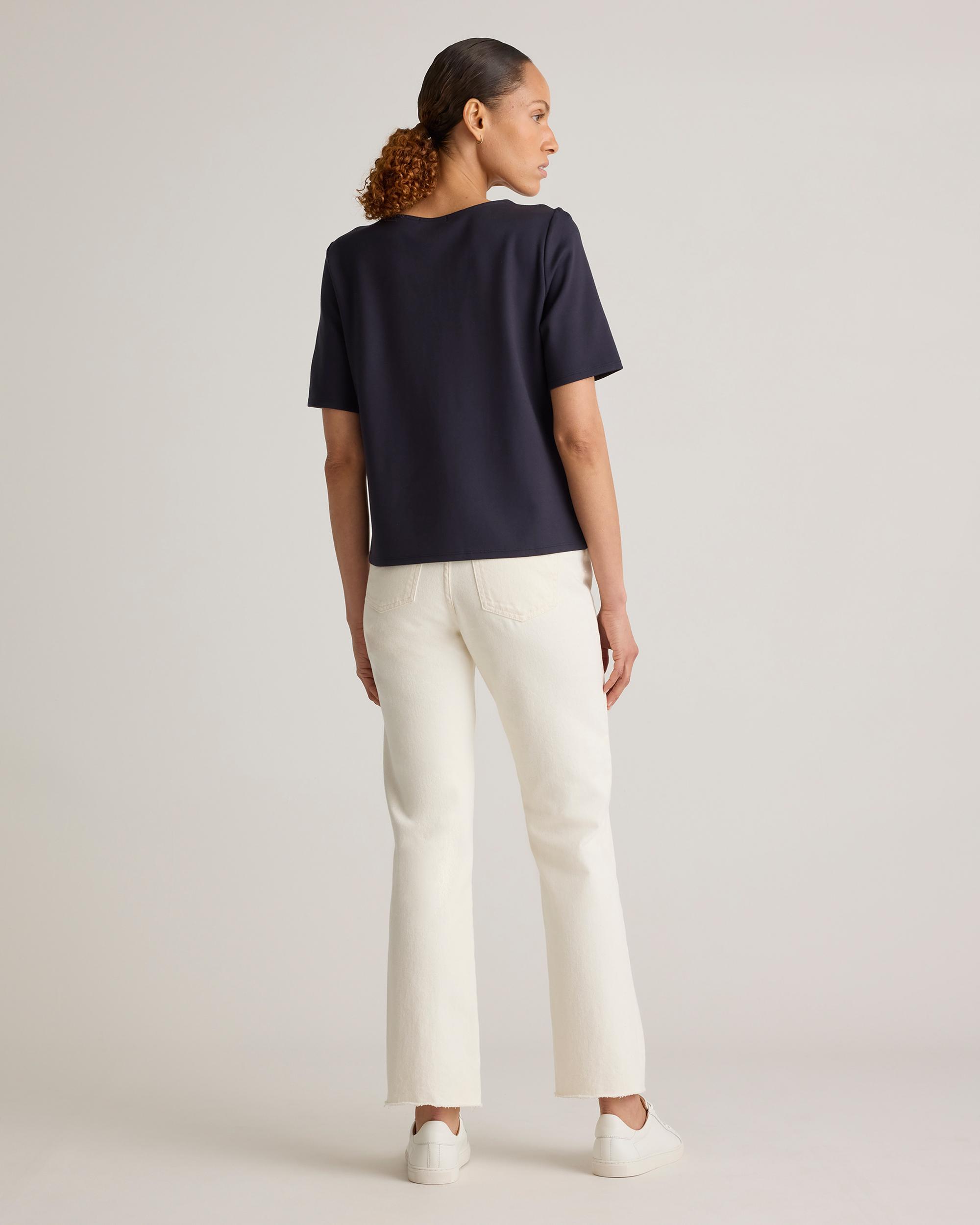 Quince | Women's Ultra-Stretch Ponte Short Sleeve Top Size XS, Rayon Product Image