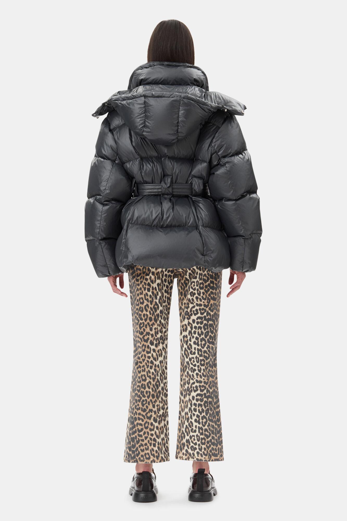 Black Shiny Nylon Puffer Jacket Product Image